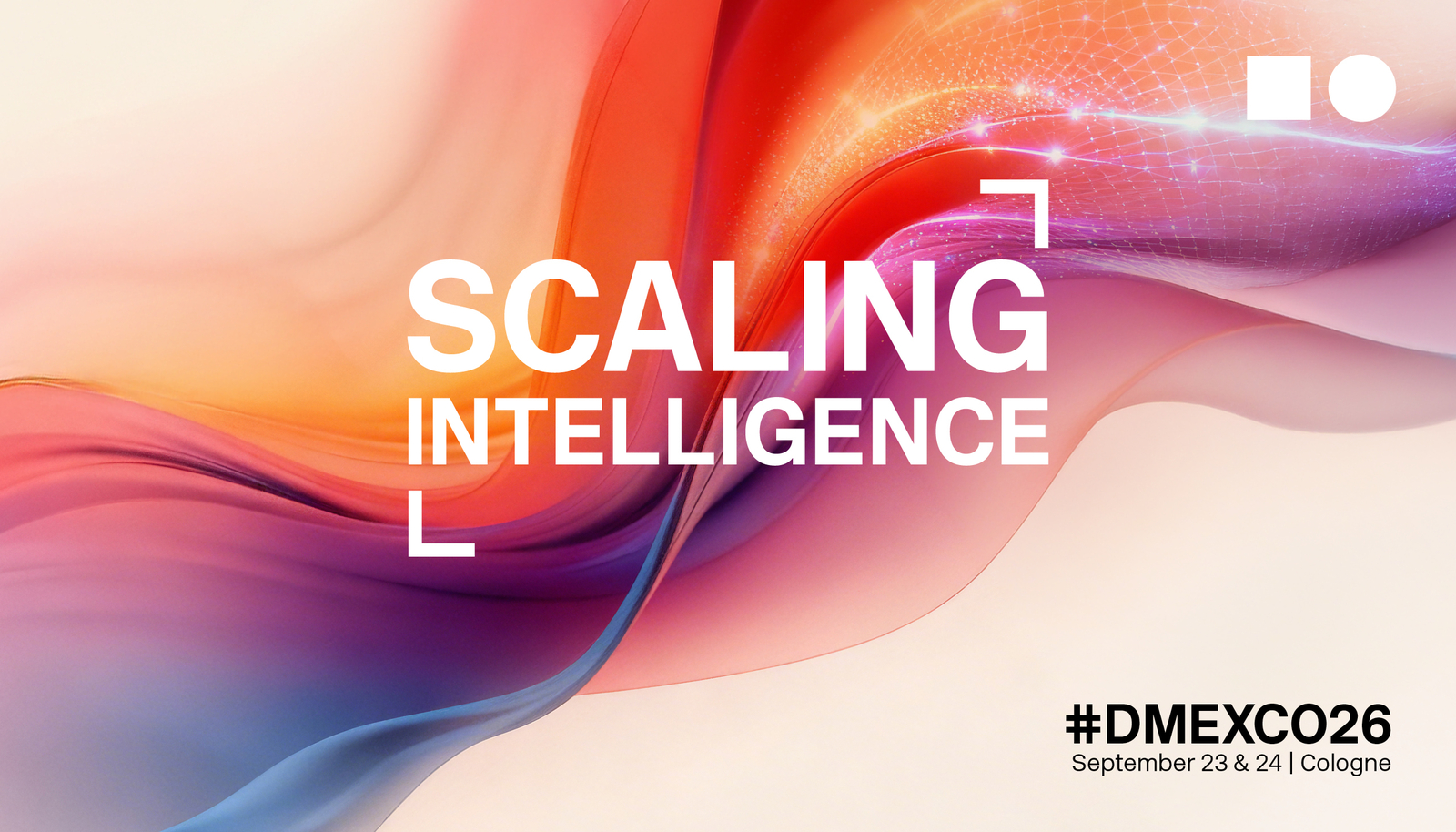 Official DMEXCO 2026 promotional graphic with the slogan “Scaling Intelligence” for RTL AdAlliance's presence at DMEXCO 2026.